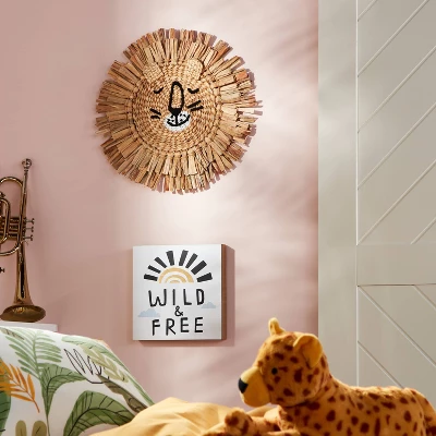 Water Hyacinth Lion Head Kids' Wall Décor Natural - Pillowfort™ 1 Water Hyacinth Lion Head Kids' Wall Décor Natural - Pillowfort™