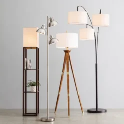 Oak Wood Tripod Floor Lamp Dark Brown - Threshold™ -Decor Cheap Shop GUEST 12eb9924 86da 4a28 9eaa 3aaed057f6ef