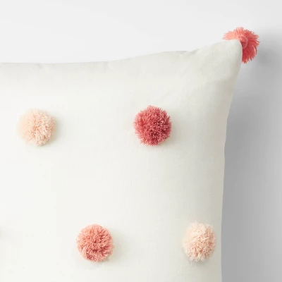 Square Tassel Kids' Throw Pillow Pink - Pillowfort™ 1 Square Tassel Kids' Throw Pillow Pink - Pillowfort™