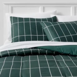 Grid Print Microfiber Reversible Comforter & Sheet Set Dark Green - Room Essentials™ -Decor Cheap Shop GUEST 52658d90 442c 4f77 95f8 b9cc7e5b7e67