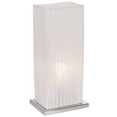 360 Lighting Cube Modern Accent Table Lamp 19 3/4" High White Ribbon Fabric Shade For Bedroom Living Room Bedside Nightstand Office Kids Family House 2 360 Lighting Cube Modern Accent Table Lamp 19 3/4" High White Ribbon Fabric Shade For Bedroom Living Room Bedside Nightstand Office Kids Family House - Image 2