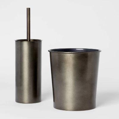 Aluminum Toilet Brush And Holder Set With Aged Metal Finish Gray - Threshold™ 3 Aluminum Toilet Brush And Holder Set With Aged Metal Finish Gray - Threshold™ - Image 3