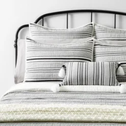 Textured Stripe Pillow Sham Dark Gray/Cream - Hearth & Hand With Magnolia 7 Textured Stripe Pillow Sham Dark Gray/Cream - Hearth & Hand With Magnolia -Decor Cheap Shop GUEST a0f8fe96 7ab4 46c3 ad09 b2250acbb400