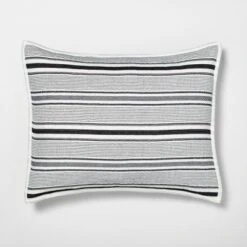 Textured Stripe Pillow Sham Dark Gray/Cream - Hearth & Hand With Magnolia 8 Textured Stripe Pillow Sham Dark Gray/Cream - Hearth & Hand With Magnolia -Decor Cheap Shop GUEST b0608181 3b6d 4688 8af4 76eb9e213a88