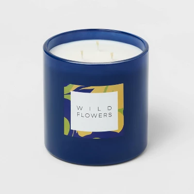 28oz Glass Wildflowers Candle Blue - Opalhouse™ 2 28oz Glass Wildflowers Candle Blue - Opalhouse™ - Image 2