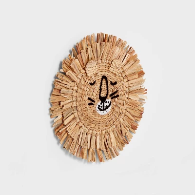 Water Hyacinth Lion Head Kids' Wall Décor Natural - Pillowfort™ 2 Water Hyacinth Lion Head Kids' Wall Décor Natural - Pillowfort™ - Image 2