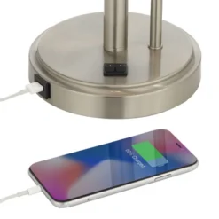 Possini Euro Design Traverse Modern Table Lamps Set Of 2 29 1/2" Tall Brushed Nickel With USB Charging Port LED Gooseneck White Drum Shade For Desk 9 Possini Euro Design Traverse Modern Table Lamps Set Of 2 29 1/2" Tall Brushed Nickel With USB Charging Port LED Gooseneck White Drum Shade For Desk -Decor Cheap Shop GUEST e5e98734 7ed3 4d2c 89e5 e165f0c556bf